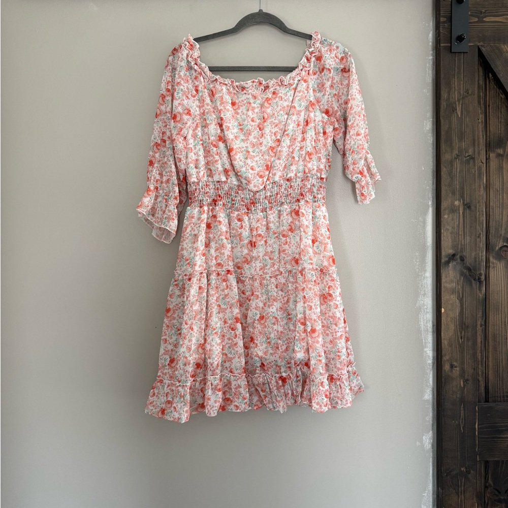 SHEIN Floral Pink Mini Dress